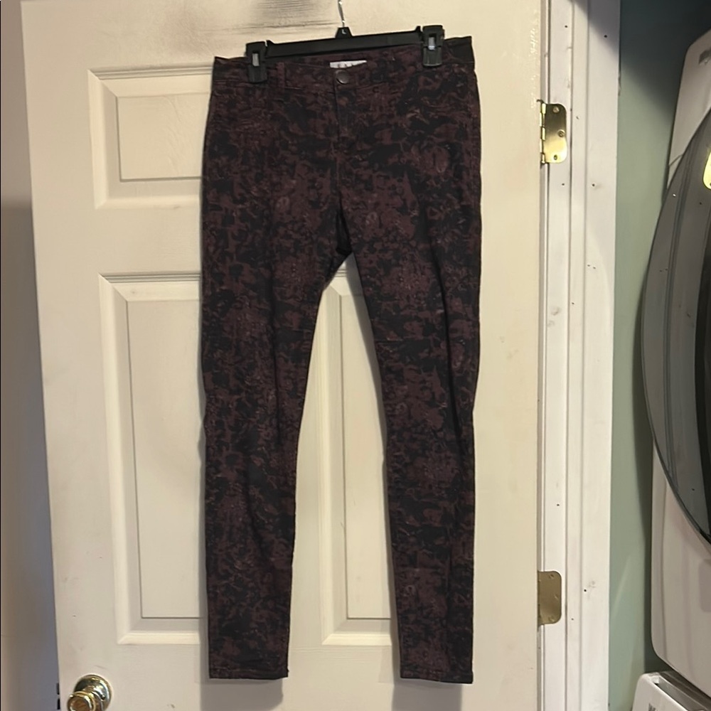 CAbi Purple and Black Abstract Jeans Size 4